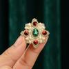 Dazzling Brooch High-Saturation Imitation Gemstones Faux Pearls Inlaid Palace Style Brooch Pin Coats Sweaters Scarves Badge