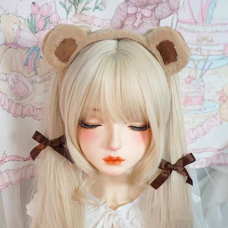 Cute Plush Bear Ear Hair Hoop Adorable Cartoon Face-Washing Hair Clip Fun Headband for Girls Cosplay Accessory