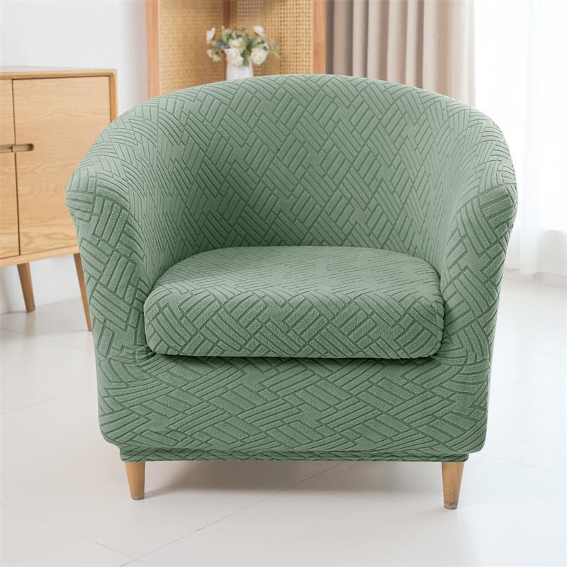 2pcs/set Jacquard Club Tub Chair Cover with Cushion Cover Elastic Armchair Slipcover Non Slip Couch Cover Furniture Protector