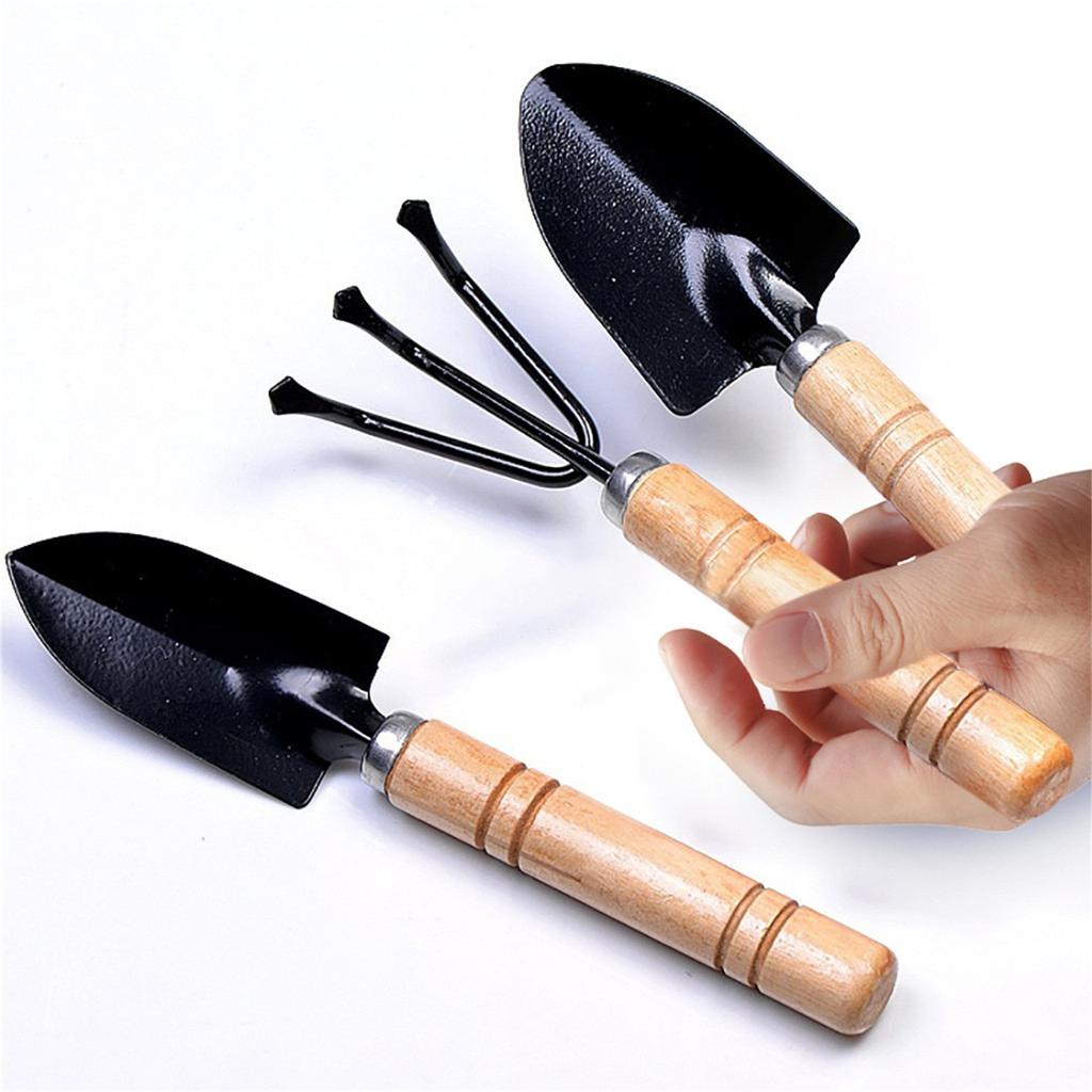 3PC Shovel Rake Set  Garden Tools With Wooden Handle Steel Garden Tools