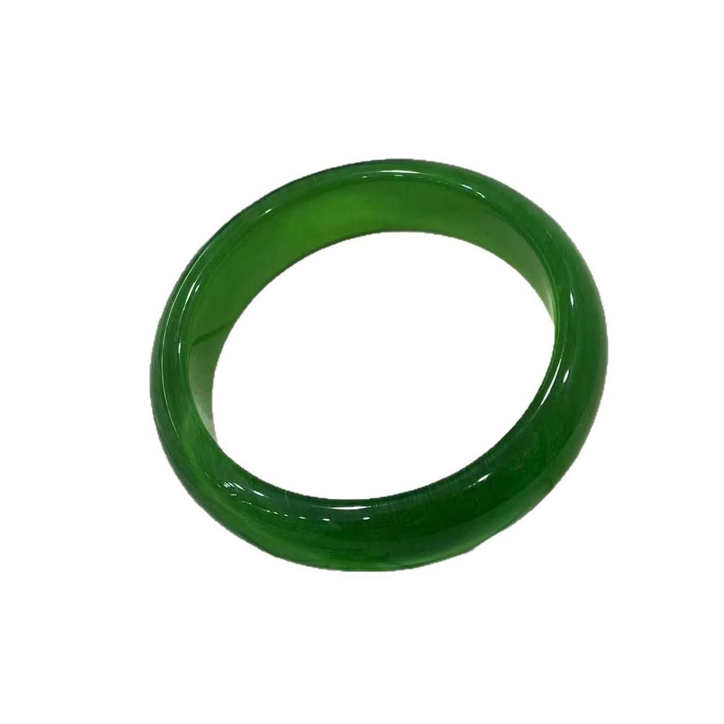 Imperial Green Chalcedony Bracelet with High Ice Transparency
