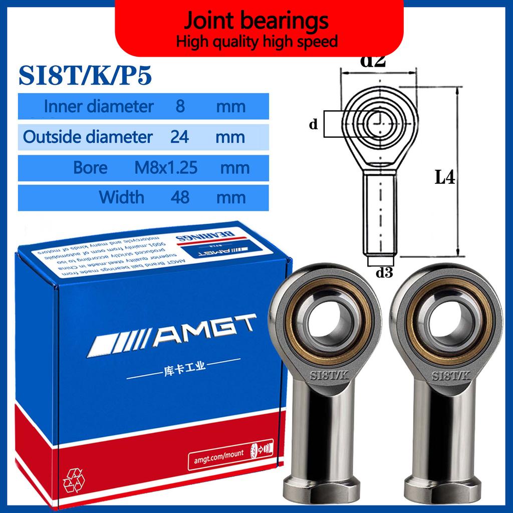 Rod End Joint Bearing Set SI6T/K SIL6T/K SA6T/K SI8T/K SIL8T/K SA8T/K with External Internal Thread for Engineering Applicatio