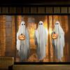 Halloween Ghost Window Clings 3 Sheets Creepy Ghost Hold Pumpkin Candle Clings Reusable Scary Sticker For Kid School Office