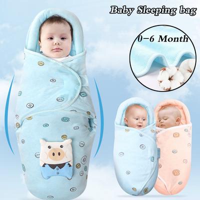 S/L 0-6 Months Newborn Baby Boy Girl Infant Swaddle Wrap Swaddling Blanket Organic Cotton Sleeping Bag