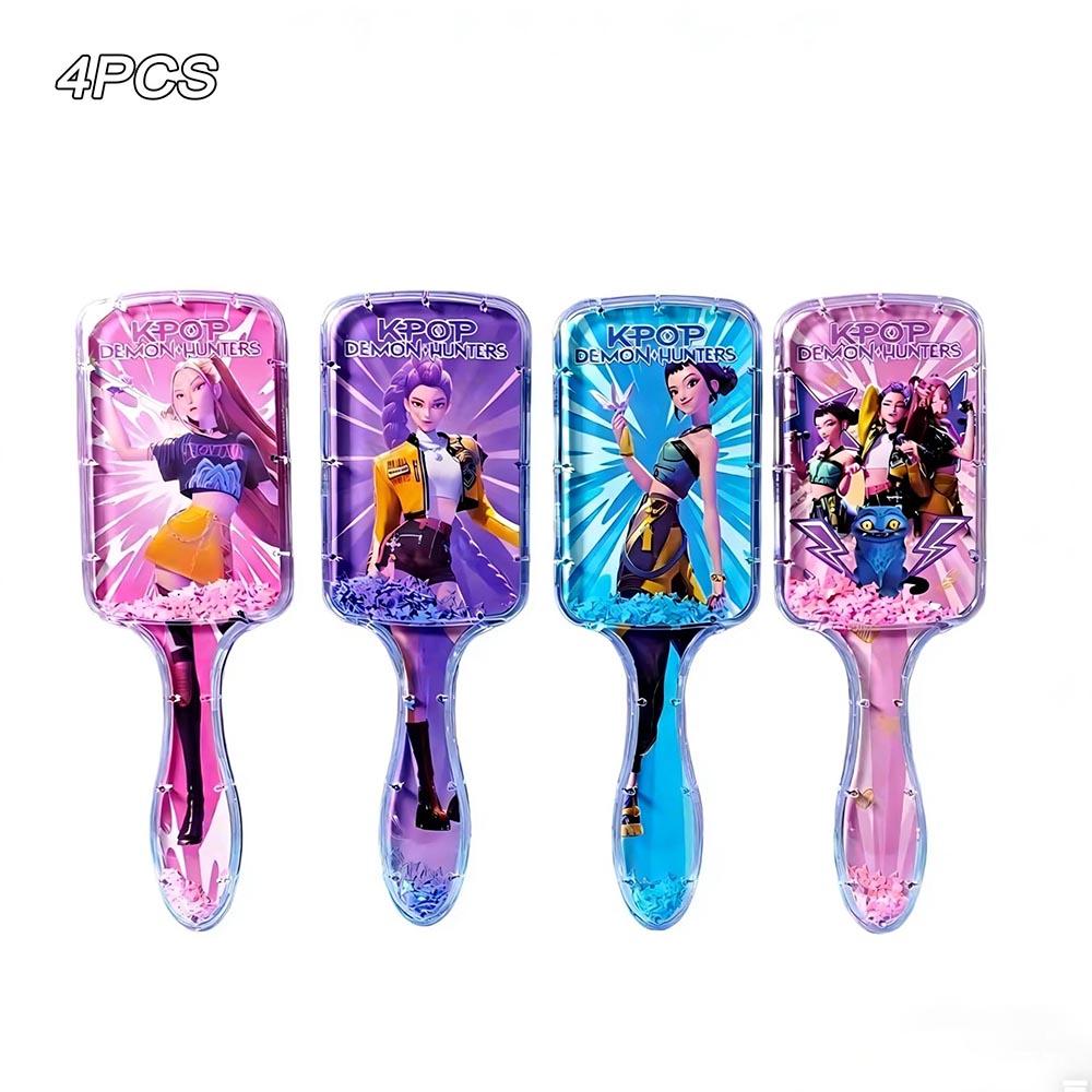

1/4PCS KPop Demon Hunters Comb Cartoon Rumi Mira Zoey Air Cushion Massage Comb Anime Peripheral Student Comb Girl Gifts