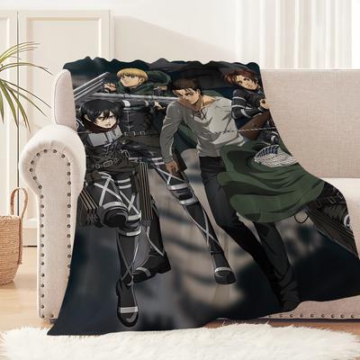 Anime A-Atak na T-Tytana Fajny Kocyk Miękki Wygodny Drzemka Pluszowy Odpowiedni Do Pokoju Dziennego Biura Sypialni Urodziny Dom Dziecko Prezent