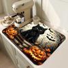 Halloween Black Cat Super Absorbent Kitchen Mat Drying Mat Quick Dry Drain Pad Tableware Mat Non-slip Dinnerware Coffee Placemat