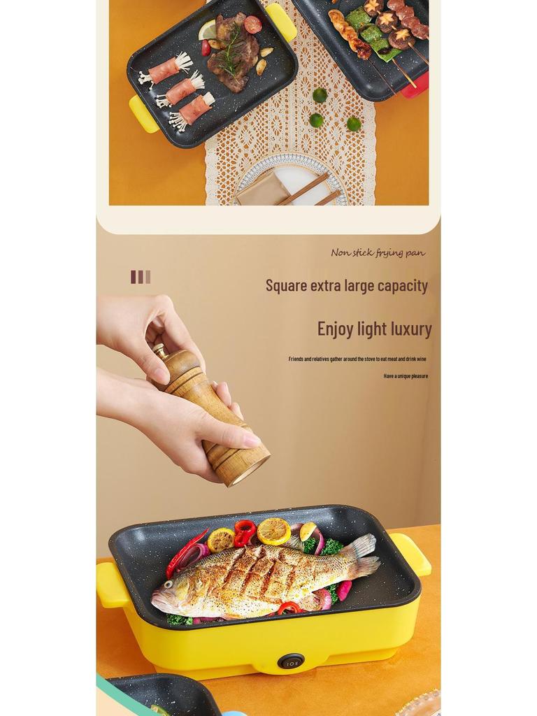 Multifunctional Electric Grill: BBQ, Griddle, Shabu-Shabu, & Fish Roaster