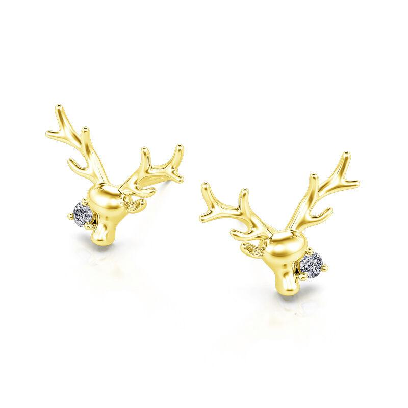 Cute Big Antler Earrings For Women, Trendy Earrings For Christmas And Festivals, Micro-Inlaid Zircon Fashion Earrings.