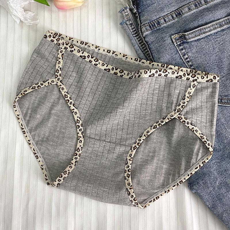 

Женские сексуальные трусики с леопардовым принтом, бесшовные дышащие трусы, здоровое хлопковое нижнее белье M-XL XL серый
