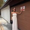 Neu, Sommer Mode einfarbiges One-Shoulder-Schlauchkleid Taille langes Kleid Damen