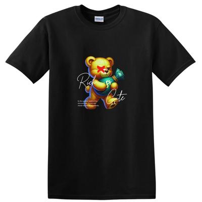 Bear Holding Money Cute Funny Graphic T Shirt Casual Tee for Adults Kids