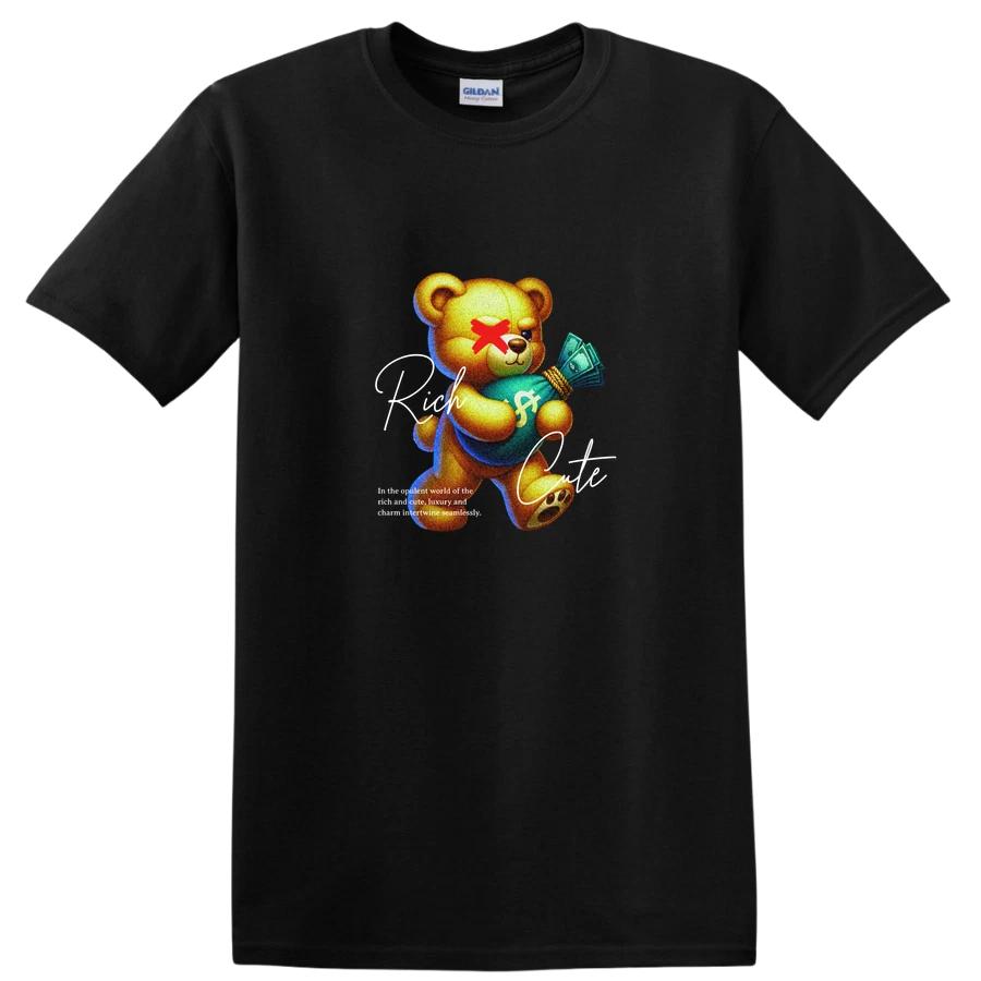 Bear Holding Money Cute Funny Graphic T Shirt Casual Tee for Adults Kids XS