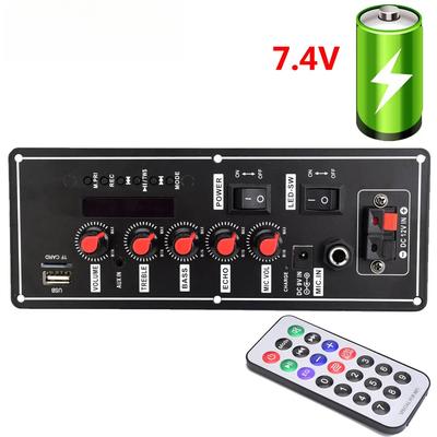 7.4V 12V Amplifier Board Square Dance 30W MP3 Amp Support Bluetooth AUX U-Disk 5-8Inch Speaker Home Theater DIY