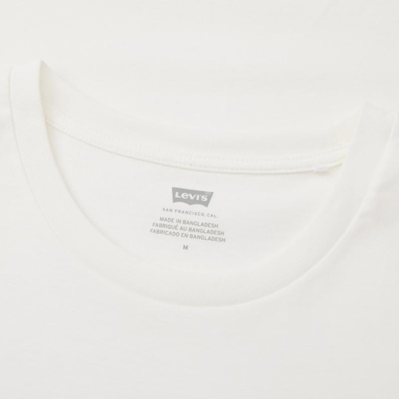 Levis Color Block Round Neck Letter Print Short Sleeve T-Shirt Women Tops White 17369-2505