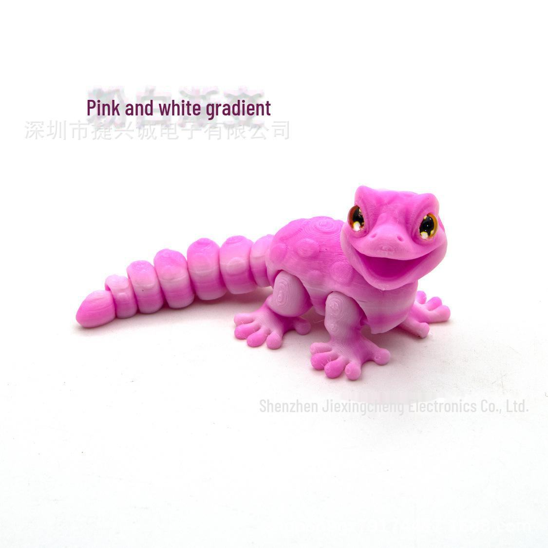 

Многоцветная 3D-печатная игрушка-хамелеон-геккон с имитацией глаз