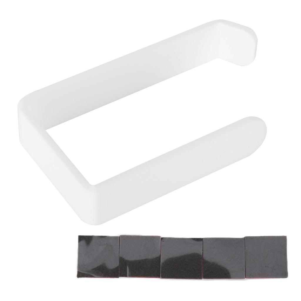 Tissue Holder Punch Free Wall Mounted Acrylic Roll Paper Hanger for Bathroom KitchenWhite