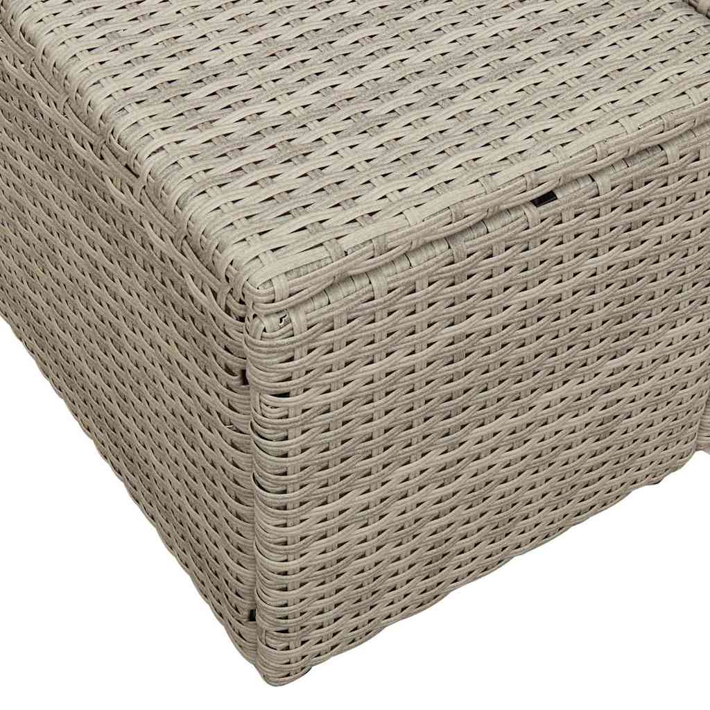 Garden Sofa with Cushions Grey 184 x 62 x 69 cm Poly Rattan