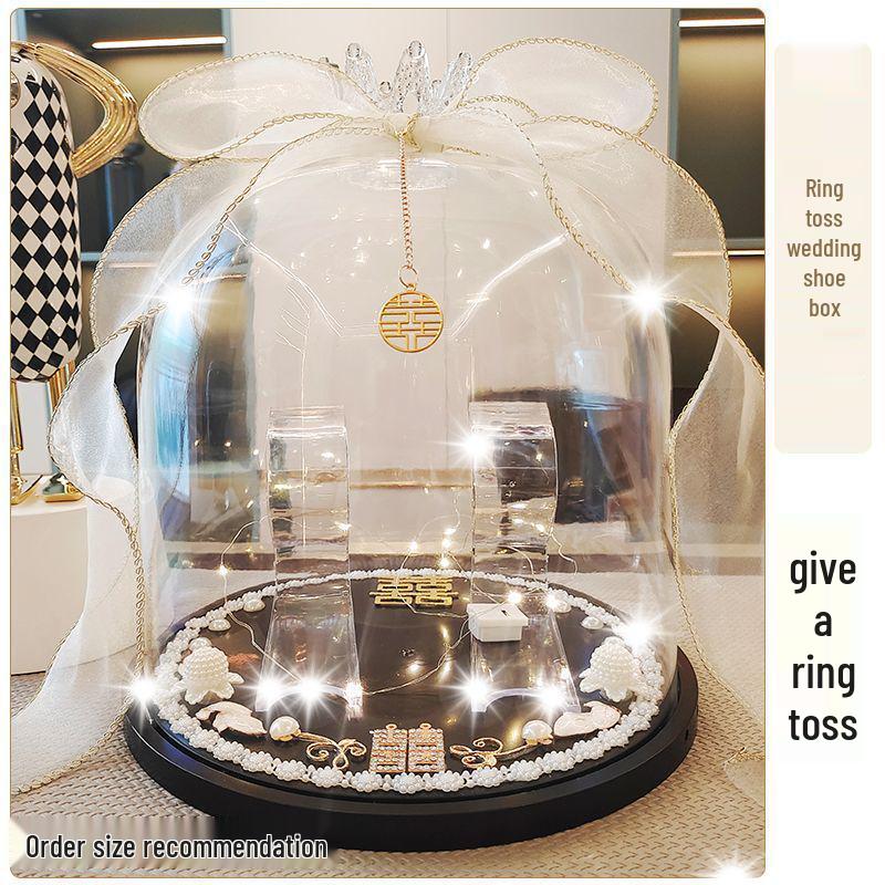 Hidden Wedding Shoe Box Ring Toss Game and Door Blocking Prank Props Set