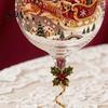 Glasbecher für Weihnachtsfeier Stielglas, Schneemann/WeihnachtsmannKranz/Elch/WeihnachtsbaumHandbemalt, Schneemannmuster Kelch Kreatives Stielglas Feiertag
