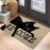 1pcs Spooky Halloween Black Cat Doormat Pumpkin Design NonSlip Rug for Entrance Floor Mat Indoor Outdoor Living Room Bedroom