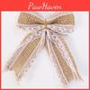Handmade Christmas Bow With Linen Material Decor Festival Holiday Supplies Party