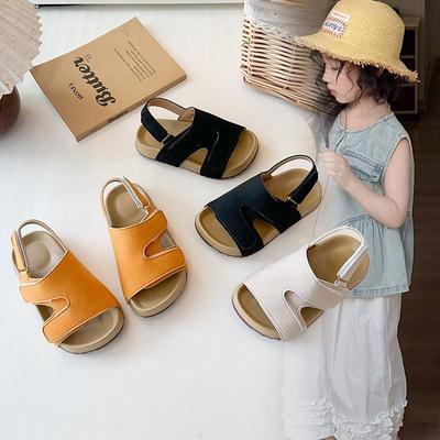 2025 Summer Boys' & Girls' Korean Style Casual Open-Toe Lightweight Beach Roman Sandals