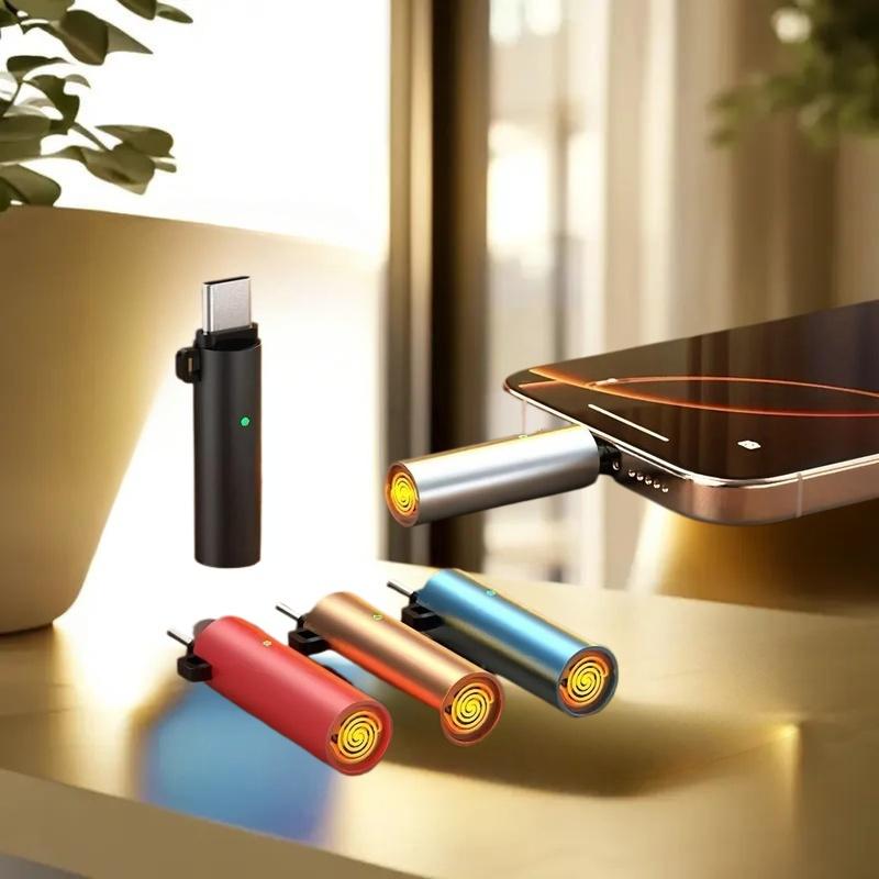 Single Portable Mini Electronic Lighter With TYPE-C Functionality, Windproof and Energy Saving - Ideal For Outdoors