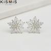 1Pair Small Snowflake Stud Earrings Women Elegant Fashion Jewelry Simple Exquisite Accessory Gift Christmas Winter