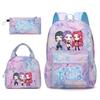 K-Pop Inspired Student Backpack Set With Shoulder Bag Pencil Case - Nylon Campus Style Teen Girls 13-inch Laptop