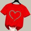 Love Heart Leopard Print Children Tshirts Summer Girls Boys Fashion Casual Cute Tops Colorful ONeck Kids Short Sleeve Tshirts