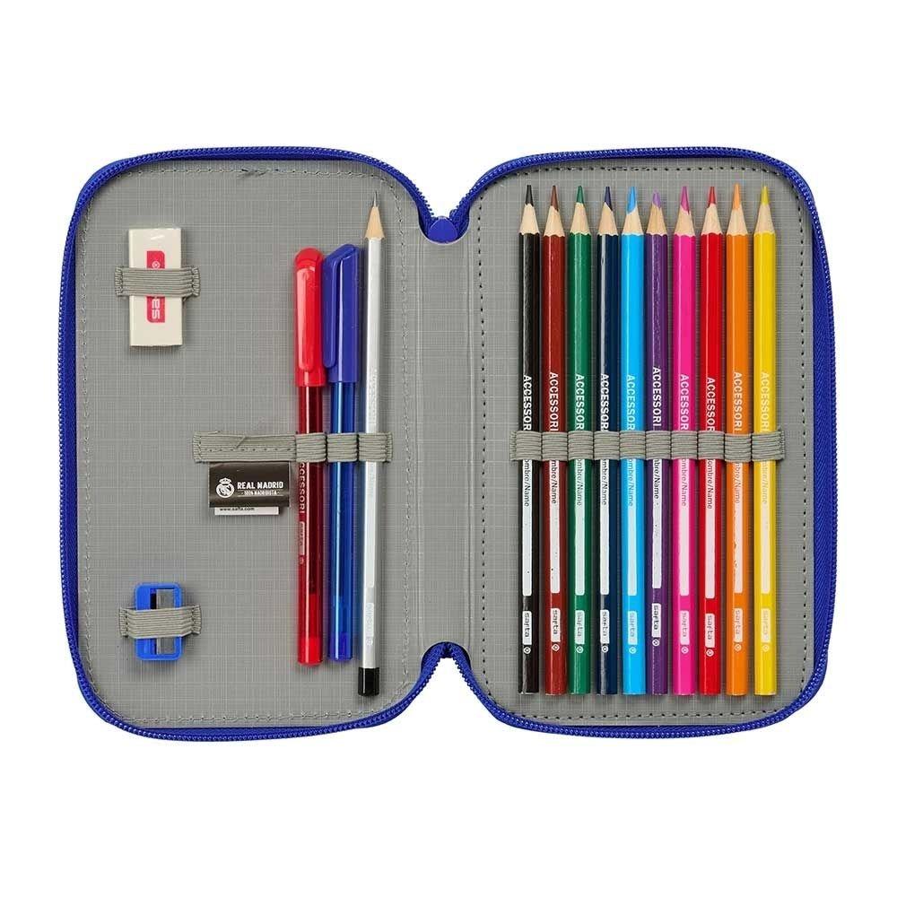Real Madrid pencil case with equipment double filled pencil case 29 pcs 412624854 blue