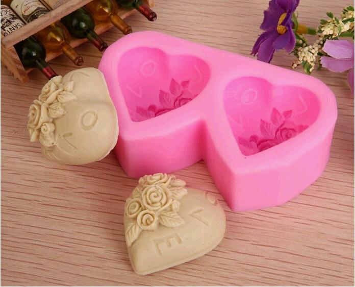 DIY Sugar Craft Fondant Forma na dort ve tvaru srdce Silikonová forma na mýdlovou svíčku