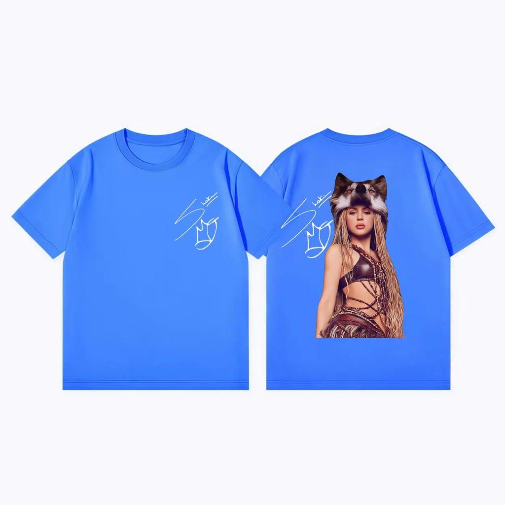 Fashion Aesthetic Tops Singer Shakira World Tour 2026 T Shirt Casual Loose Print Tshirts High Quality Oversized Tshirt Unisex