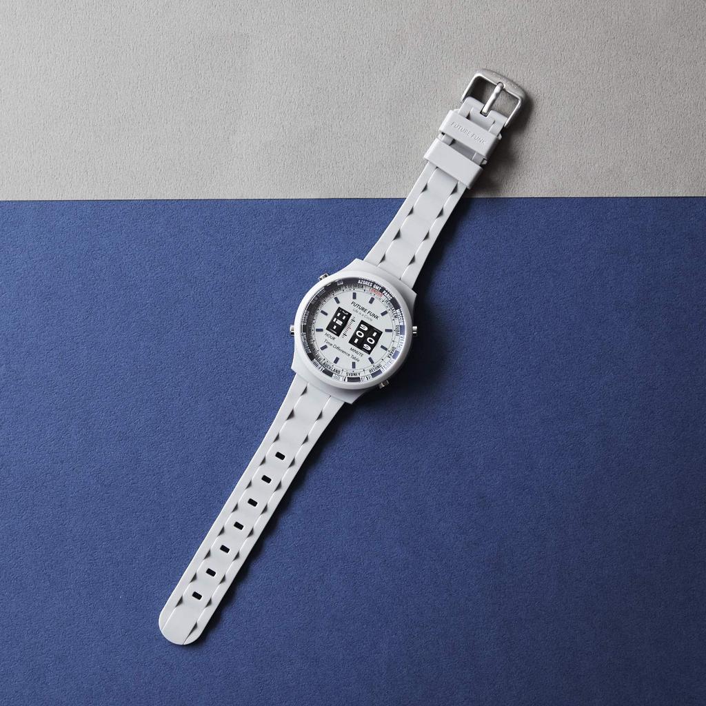 FUTURE FUNK Watch with Warranty Men's Analog-Digital Space-Age Design, Waterproof, Manufacturer's Included, FF105-LG