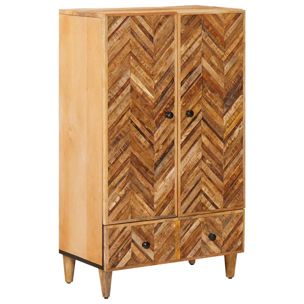 Storage Cabinet In Brown 60 X 33.5 X 100 Cm Solid Mango Wood