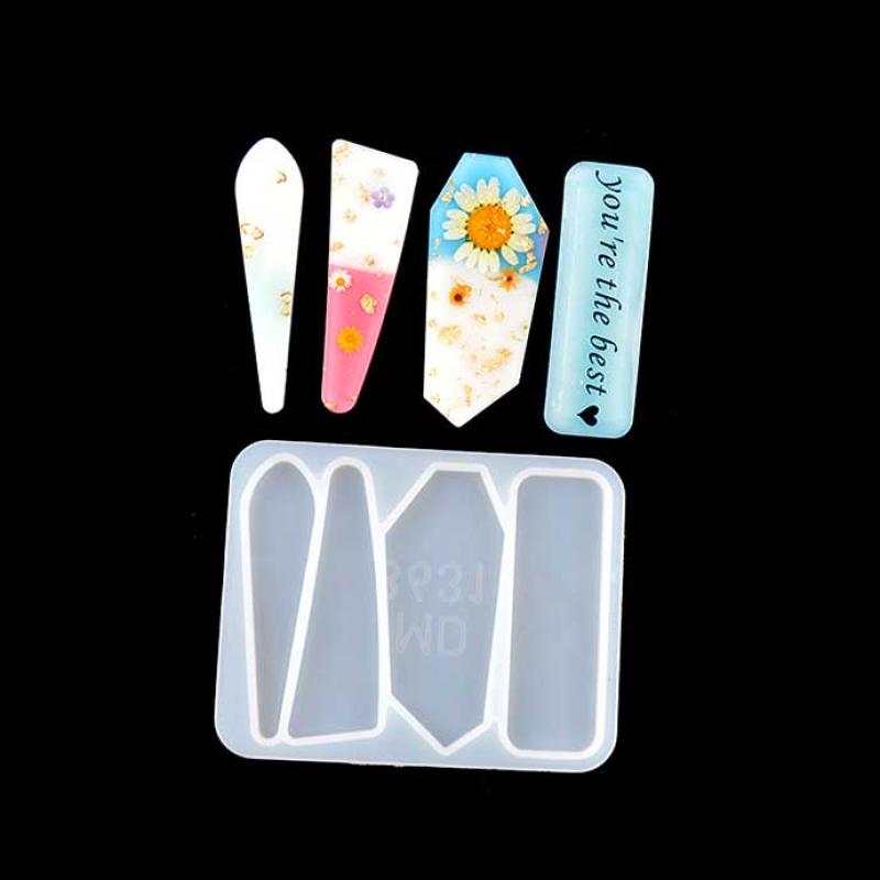 Barrettes Silicone Molds Geometric Hair Clips Epoxy Resin Mold For Diy Hairpin Crafts Jewelry Making Crafting Mold Accessorires