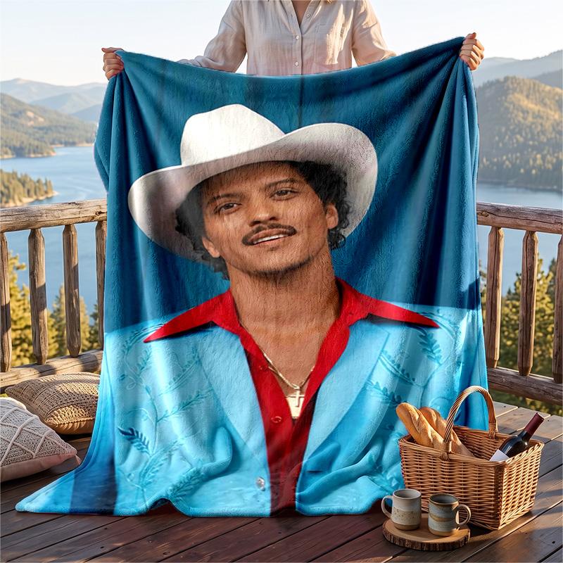 Warm Flannel Throw Blanket,Bruno Mars Lightweight Cozy Blanket For Bed Sofa And Daily Use