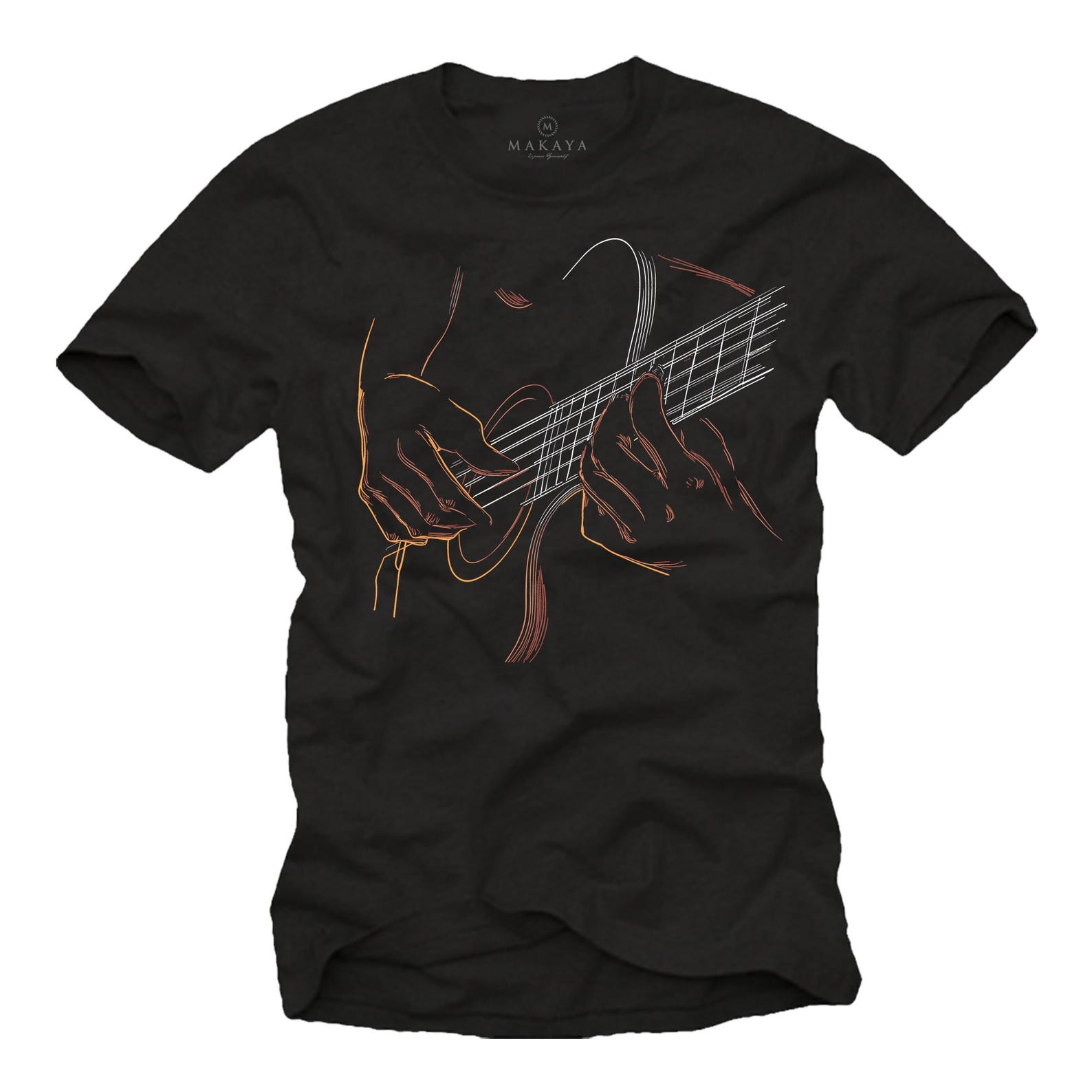 Guitar T-Shirt for Men with cool music print and guitar graphic printshirt, perfect gift for guitarists, musicians and music lovers S-5XL S