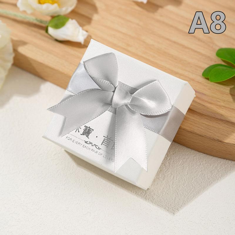 1 buc Mai multe culori 7*7*3,5 cm Cutie cadou cu nod fundita pentru bijuterii Colier Cercei Bratara Inel Breloc Brosa Pachet de depozitare