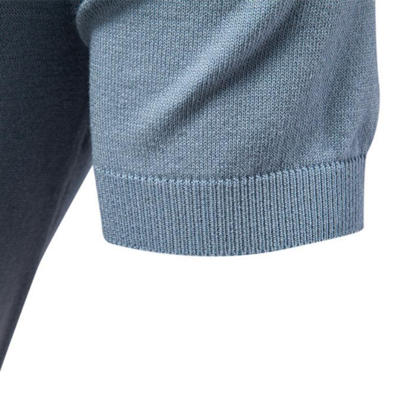 Summer New Men's Short-sleeved Knit POLO Shirt