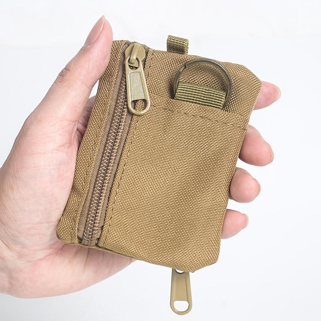 Mini Coin Purse Key Holder, Casual Style Nylon Zipper Sport Storage Pocket, Polyester Material, Small Hang Tag Card Holder
