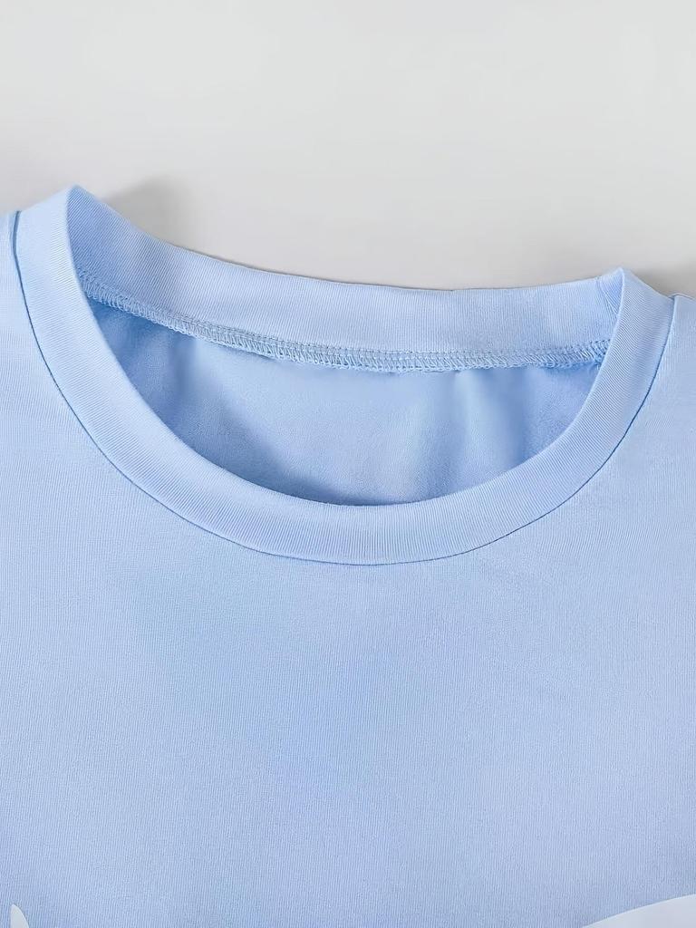 Modisches Freizeit-T-Shirt für Mädchen mit Schleifenmuster, kurzärmelig, für den Sommer