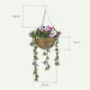 Set of 2 Artificial Silk Azalea Flowers, Hanging Planters with Basket, Faux Plants for Home Indoor Outdoor Decor, Pink and White