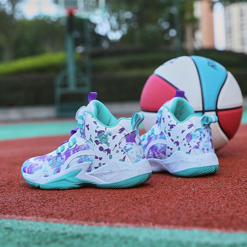 

Модные детские баскетбольные кроссовки с поворотной застежкой, мужские, молодежные, сетчатые, профессиональные, практичные, студенческие, дышащие, для одноклассников 40
