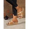 Summer Plus Size Wedge Slippers Women's 2025 New Lace Open-toe Platform Sandals