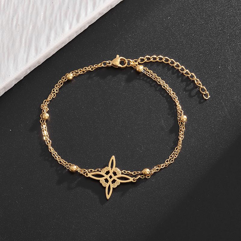 Celtic Trinity Knot Necklace Witchcraft Witch's Knot Stainless Steel Pendant for Women Men Charm Irish Lucky Amulet Jewelry