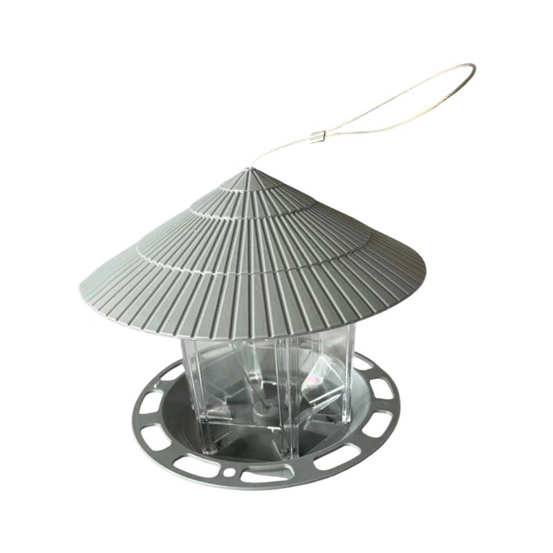 Waterproof Garden Gazebo Hanging Wild Bird Feeder Outdoor Container With Hang Rope Pet Birds Feeding House Type Bird Feeder