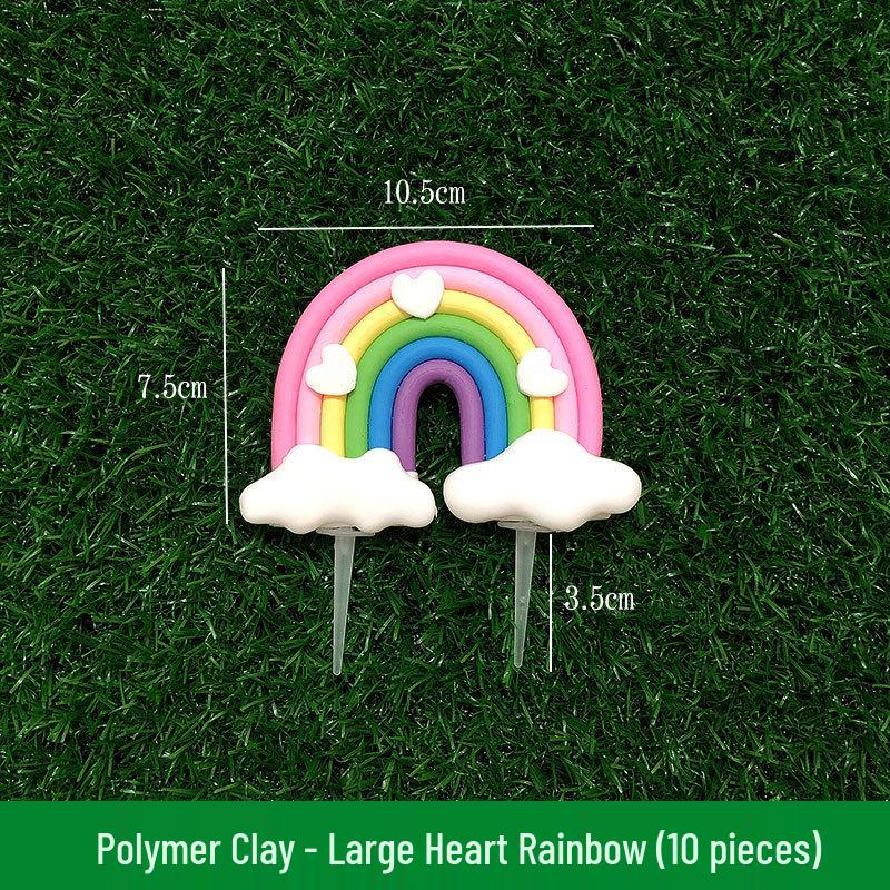 Topery na tort Tęczowa Chmurka i Gwiazdka - Kolorowe Cukierkowe Ozdoby z Miękkiej Gliny do Dekoracji Scenki Pieczenia DIY