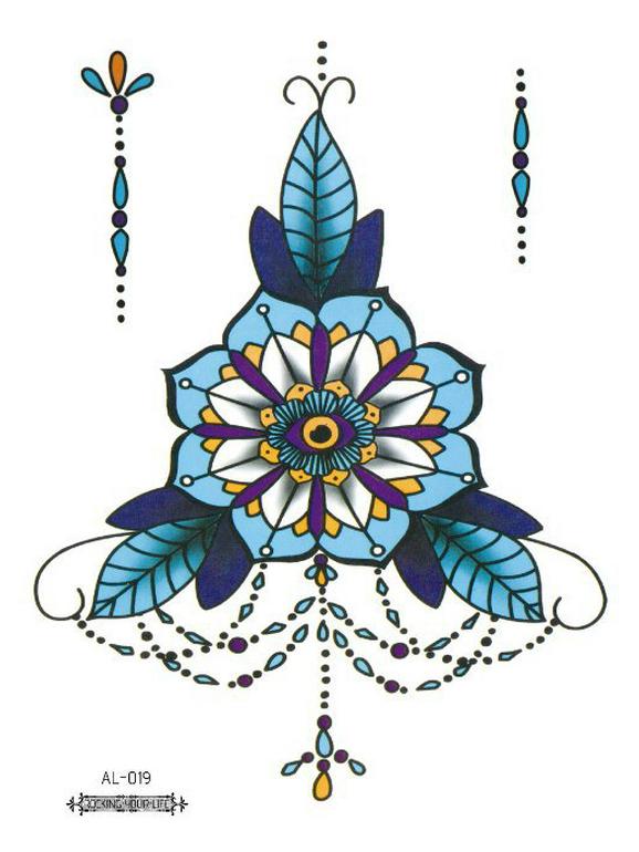 Naklejka tatuażowa wodoodporna Rekalong Goddess Floral na ramię i klatkę piersiową